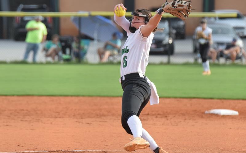 McCall Davis delivers a pitch in a game earlier this season.