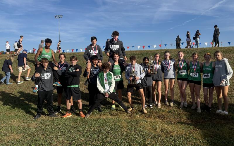 The Franklin County Lion and Lady Lion cross-country teams each finished fourth in their state sectional meets Saturday in Jefferson to qualify for the state championship meet this Saturday in Carrollton. (Photo by Scoggins)