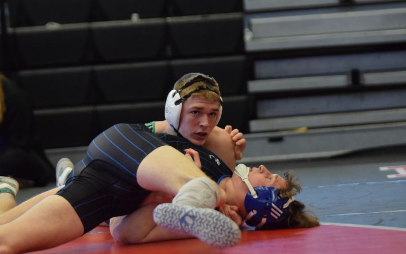 Seniors Will Ballenger (above) and Jonah Burger will be key contributors to the Franklin County Lions’ wrestling program this season.