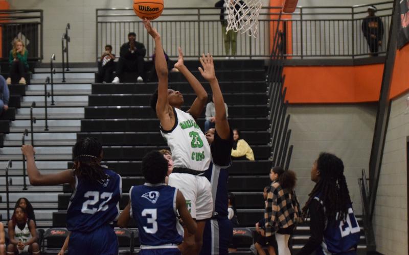 The Franklin County Middle School Cub and Lady Cub basketball teams began play Saturday in the NEGIAA tournaments being hosted by Hart County. Among those in action Saturday for FCMS was eighth-grade Cub Kamorrian Barnes.
