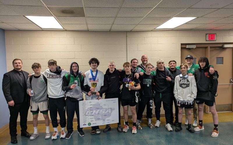 The Frankli County Lions finished third as a team, their highest finish in school history, at the state wrestling tournament last week in Macon. Along the way, Franklin County had one state champion, three third-place finishers, two fourth-place finishers and one sixth-place finisher. Freshman Hannah Crowe also placed fourth to become the highest-finishing female wrestler in program history.