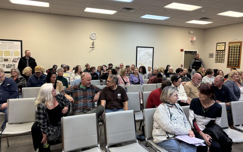 Commissioners listened for more than an hour to a room full of citizens with objections and questions about a rendering plant and other issues concerning Franklin Springs and Franklin County.