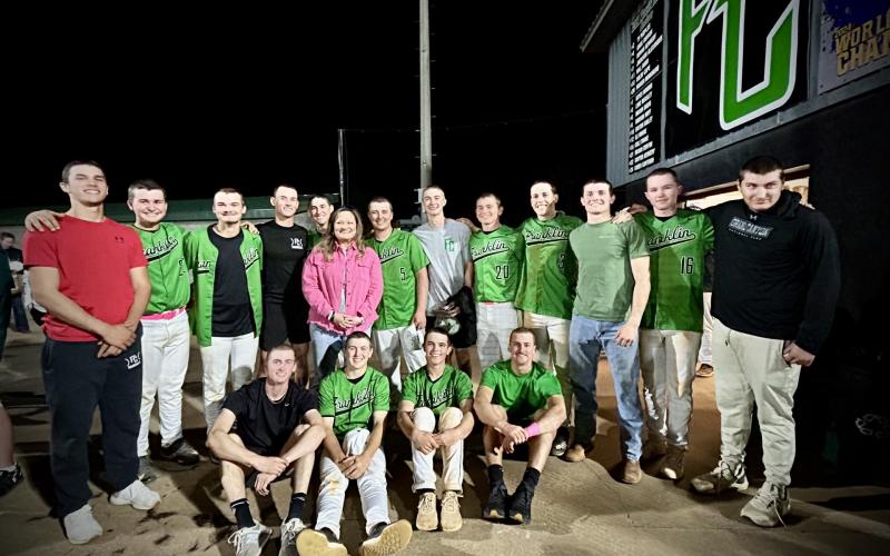 Members of the Franklin County Lion baseball team shaved their heads last week in support of  a team mom and the sister of Coach Ryan Phillips who are battling breast cancer. (Photo courtesy of Christy Dodd)