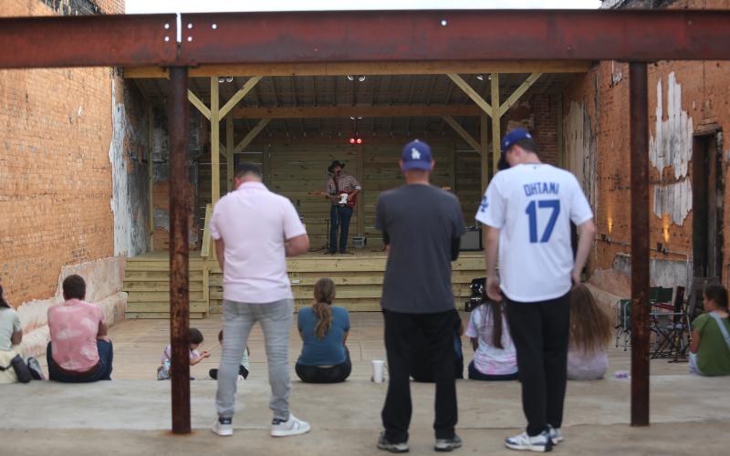 The Royce debuted with a performance recently by Aaron Tanner during the Cut A Block cruise-in event in downtown Royston. (Photo by Rose Scoggins)