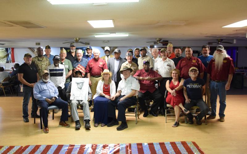 Veterans from many arms of the U.S. Armed Forces and areas of service gathered Friday for a ceremony at Lavonia Veterans of Foreign Wars Post 5847 called to return a lost dog tag to Lavonia and Hartwell native Willie Neal. (Photos by Scoggins)