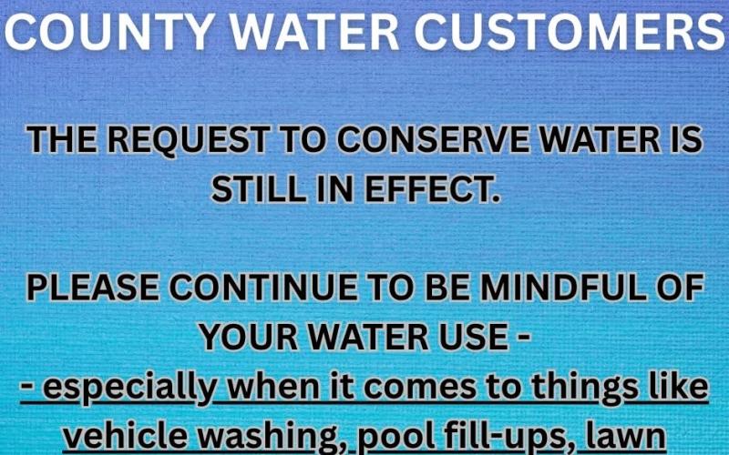 Franklin County reminded its water customers this week to continue to conserve water.