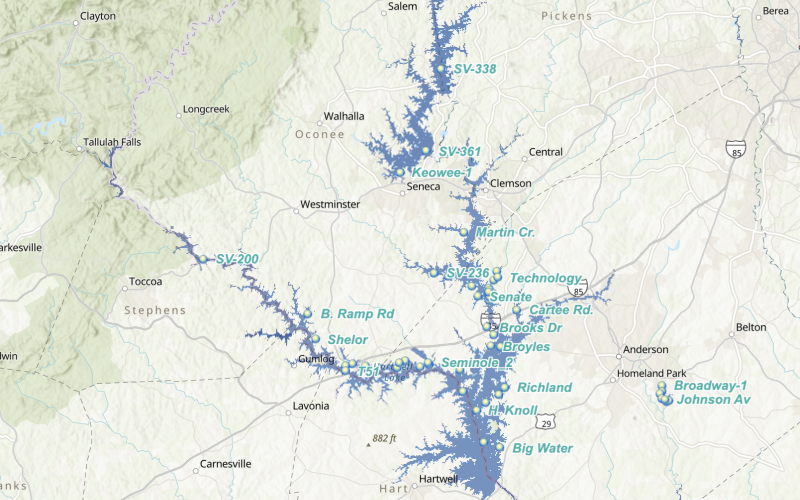 As of July 1, Lake Hartwell is no longer under a recreational water watch due to the presence of harmful algal blooms. The South Carolina Department of Environmental Services (SCDES) continues to monitor locations on the Georgia and South Carolina sides of the lake. (Graphic courtesy of the SCDES)