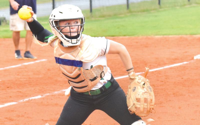 Senior Keely Emmons will help lead the Lady Lions from her catching position in 2025.