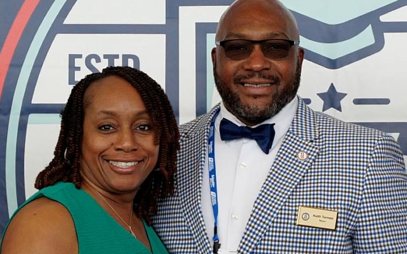 Mayor Keith Turman (right) and his wife Lashona.