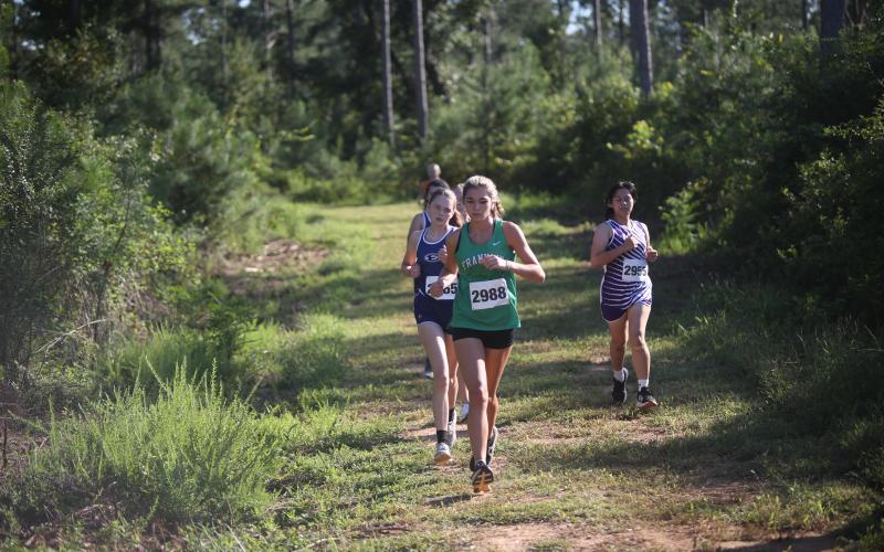 Myla Stratton competed for Franklin County at the Bulldog Classic Cross Country Meet last week in Hartwell. (Photo courtesy of Bo Underwood of The Elberton Star)