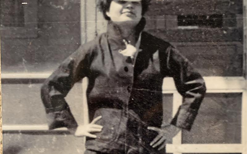 Adelia “Doodie” Miller shows off her “clowning” personality in her Navy uniform (left photo) in 1955. She said she joined the Navy on a whim, but now believes everyone should be required to serve two years in the military.