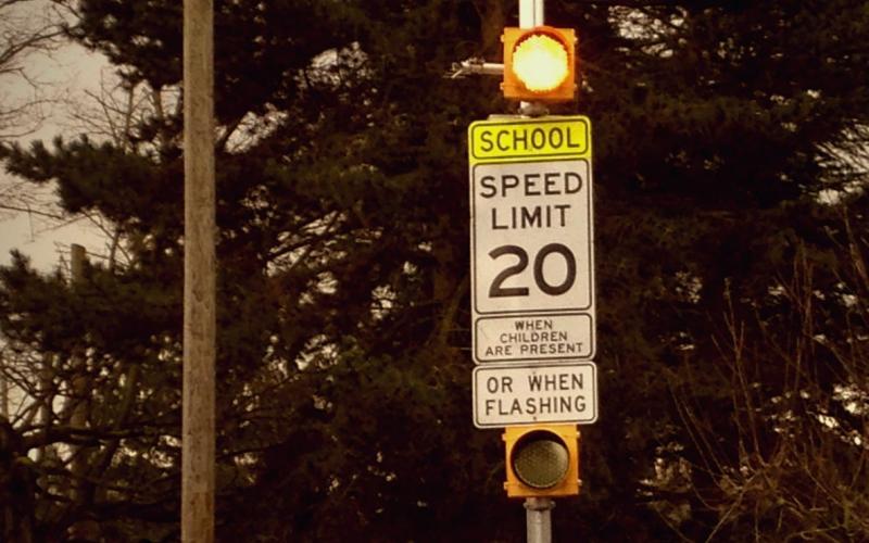 School speed zone signs for South Franklin Elementary School, which has been open a year, have still not been installed.