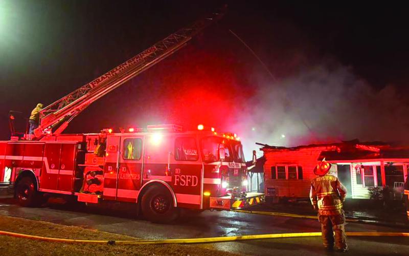 The Franklin Springs Fire Department responded Wednesday to help the Royston Fire Department battle a house fire in Royston. (Photo courtesy of the Franklin Springs Fire Department Facebook page)