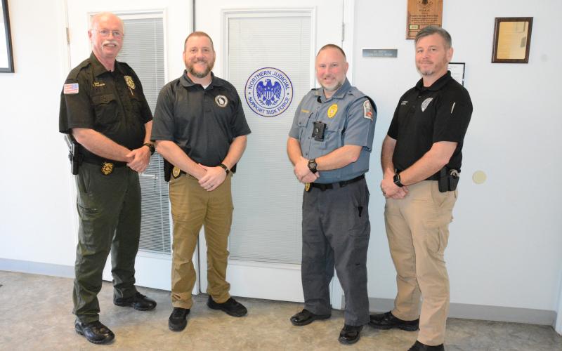 Members of the Northern Judicial Support Task Force Board of Directors are (from left) Doug Forrester, Ike Boyette, Kevin Thompson and Kyle Dodson. (Photo by Charlie Eavenson)