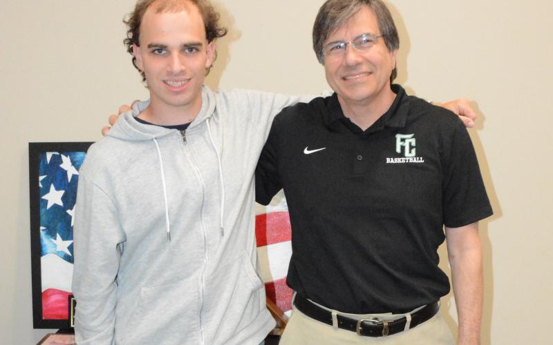 Swedish exchange student Fredrik Lundin (left) is spending the school year at FCHS and begin hosted by CTAE Director Brent Lemond (right) and his family. (Photo by Charlie Eavenson)