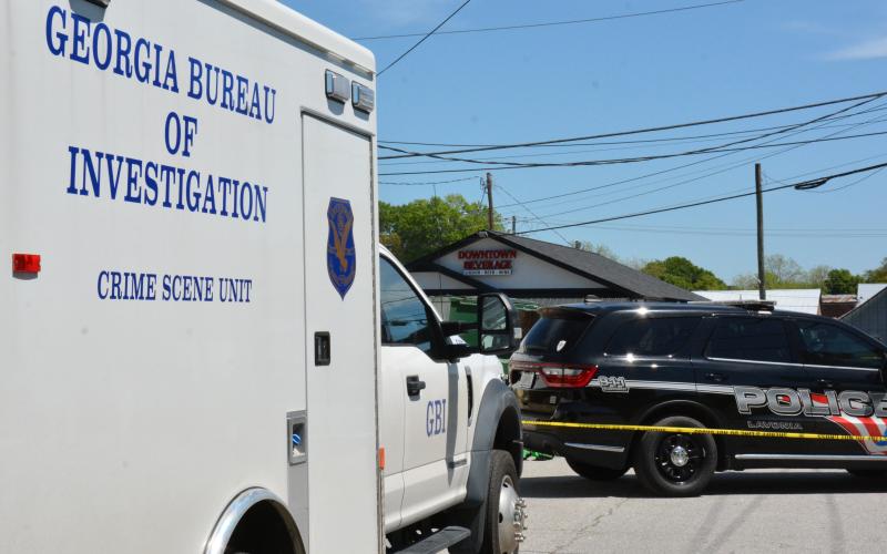 The Georgia Bureau of Investigation was in downtown Lavonia Friday as part of its investigation into a lengthy standoff between a Lavonia resident and law enforcement officers Thursday. The resident, Alan Joseph Chandler, died after he came out of his home firing a weapon at officers and members of the Georgia State Patrol SWAT Team and Franklin County Sheriff’s Office returned fire, a GBI press release said. (Photo by Charlie Eavenson)