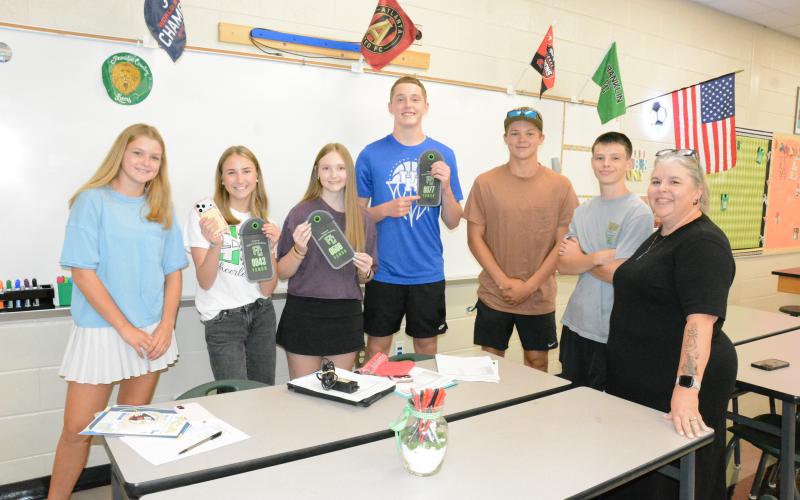 FCHS students received their YONDR pouches, which hold cell phones during the school day, during open house at the school. (Photo by Charlie Eavenson)
