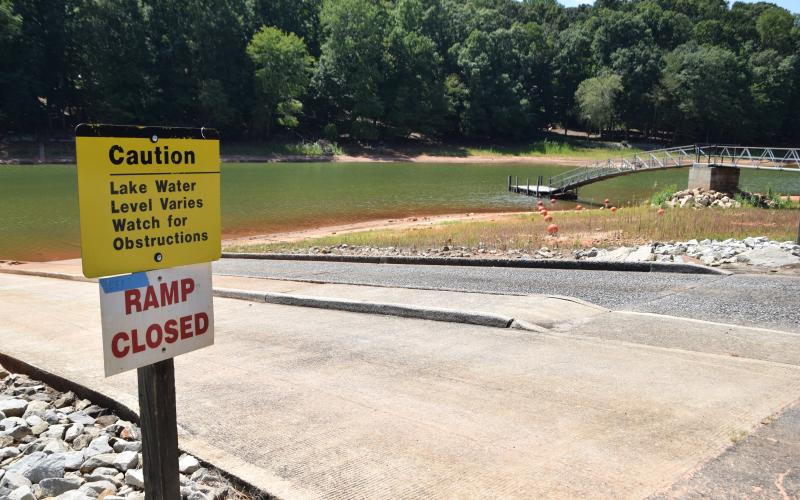 Lake Hartwell is already well below full pool due to the drought (as can be seen at Poplar Springs Boat Ramp), but when rain raises the lake level, the U.S. Army Corps of Engineers announced last week the lake will be kept at 656 feet due to leaks in a dike in Clemson, S.C.