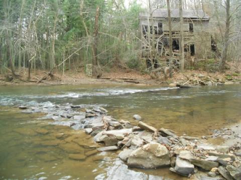 Shown are ruins of an old structure along the Etowah River. Many remnants of the past still exist for visitors to discover on the Etowah Water Trail. Photo courtesy of Etowah Water Trail