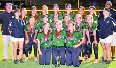 The Franklin County Lady Lions softball team were disappointed Monday in not winning a second straight state championship but still played in the game for the second year in a row and got to host the game on their home field. (Photo by Scoggins)