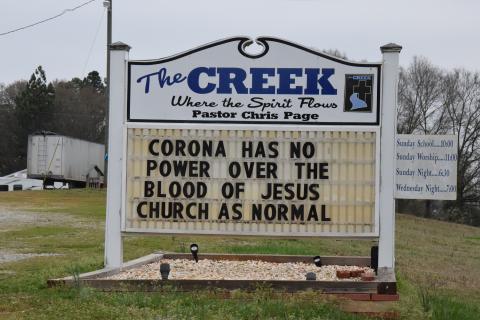 Concerns over the spread of the coronavirus and requests by state and federal officials to limit gatherings of as few as 10 and up to 50 people have had an impact on Franklin County. Local churches and businesses are making decisions about how to handle the virus. Some churches, like The Creek in Canon (above photo) have chosen to go on with services, while others have either cancelled service or decided to stream services online. Some restaurants have closed their