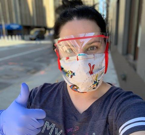 Franklin County native and nurse Joanna Davis Malcom is pictured during her recent mission to New York City to help the city’s overwhelmed hospital system during the coronvirus pandemic.