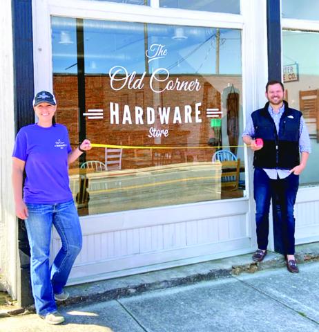 Ryan Swails (right in both photos) of the Swails Agency of Country Financial in Royston has donated $750 each to Bebop’s Bakery (left, owned by Tracy and John McLean) and The Old Corner Hardware Store (right, owned by Kelley Tamplin).