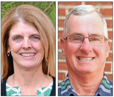 Incumbent Jo Beth James (left) is facing challenger Kent Hall (right) in the race for the Post 2 seat on the Franklin County Board of Education.