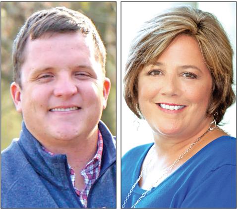 Kyle Foster (left) and Dawn Holcomb (right) are vying for the District 2 seat on the Franklin County Board of Commissioners.