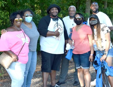 Members of the community and city leaders gathered Friday at the Royston Wellness and Community Park to hear speakers speak about racism and law enforcement. (Photo by Scoggins)