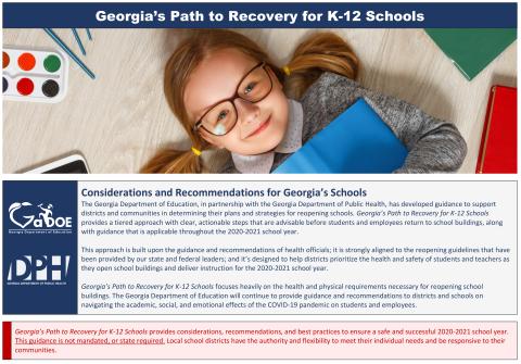 Georgia school officials released guidelines Monday on how to reopen the state’s public schools for the 2020-21 school year amid the coronavirus pandemic.