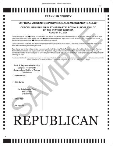 Voters in both parties will have the opportunity beginning Monday to decide races that remained unfinished after June's party primaries.