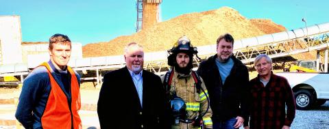 On Nov. 2, the Double Churches Volunteer Fire Department received two new Scott, Self Contained Breathing Apparatuses (SCBAs) from the Georgia Renewable Power biomass facility. 