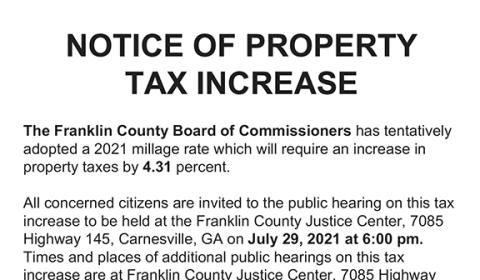 Local governing bodies are advertising notices of property tax increases as required by law.