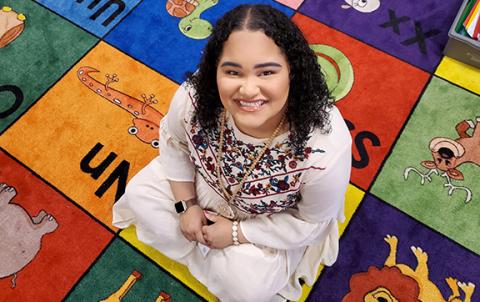 Brianna Blackwell was hired as a paraprofessional at Lavonia Elementary School just six days after graduating from Franklin County High School in 2018. (Photo by Sinclair)