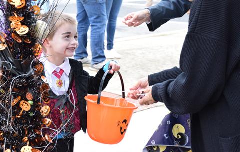 Elijah Garnto joyfully told everyone he came across Friday at Lavonia’s event that he was a vampire. (Photo by Sinclair)