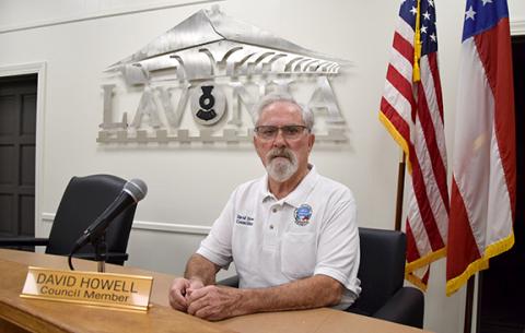 Retiring Lavonia City Council Member David Howell was honored Monday by the city. (Photos by Sinclair)