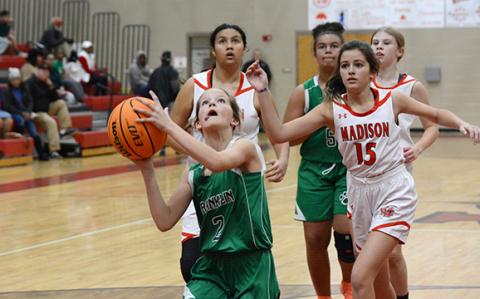 Lady Cub Hannah Payne goes for a layup in action earlier this season at Madison County.