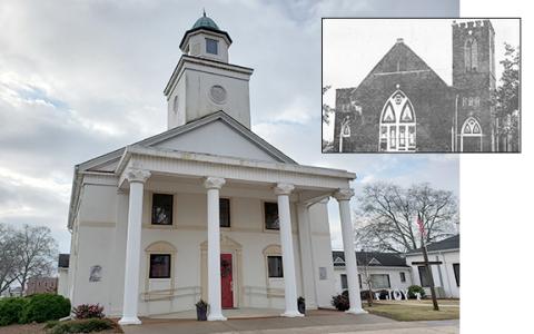 The former Lavonia Methodist Church was a brick building built in 1907. It was destroyed by a fire in 1946. The new church was built on the same land, and the sanctuary was ready for its first service in August 1949.