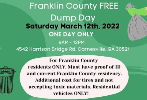 The county will offer a free dump day Saturday.