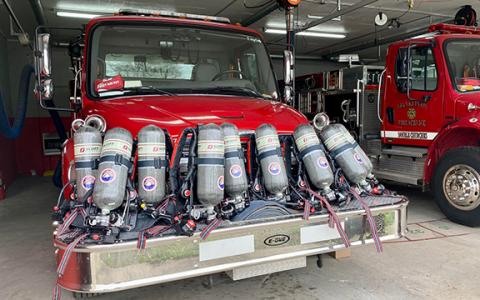 Double Churches Fire Department recently purchased nine Scott self-contained breathing apparatus packs that were partially funded by the 2020 Assistance to Firefighters Grant Award.