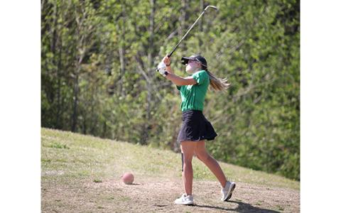 Emily Minish watches a shot during actin Tuesday against Elbert County in Elberton. (Photo by Rose Scoggins of The Elberton Star)
