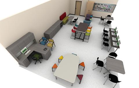 FCHS Guidance Counselor Missy Bartlett shared design plans for the College and Career Center that were designed by Ernie Morris Enterprises.