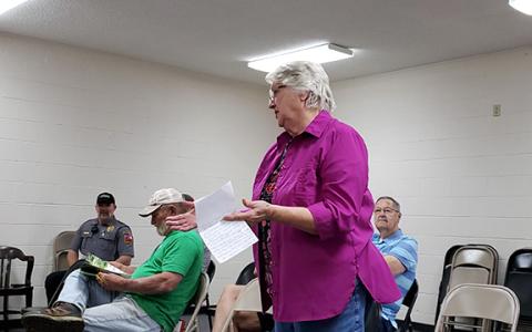 Linda Dowell shares her concerns about a solar farm at the Canon City Council meeting Monday night. (Photo by Sinclair)