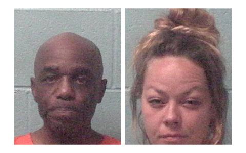 Brandy Leigh Campbell (left) and Randy Cofield were arrested as suspects in a Carnesville bank robbery Monday.
