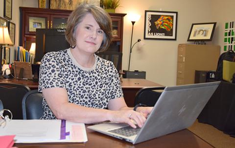 Franklin County School Improvement Director Kelly Akin will retire this summer after a career as a teacher, assistant principal, principal and administrator. (Photo by Sinclair)