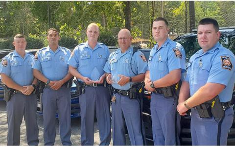 Each trooper from GSP Hartwell Post 52 was recognized for DUI arrests at the Golden Shield Honors, where the post was named troop of the year.