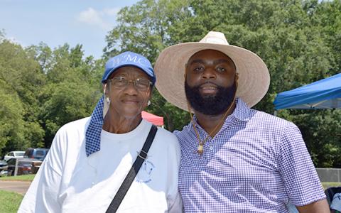 Felishia Kay and Gervonte Brown enjoy spending time together at a previous event at the Spring Street Gym.