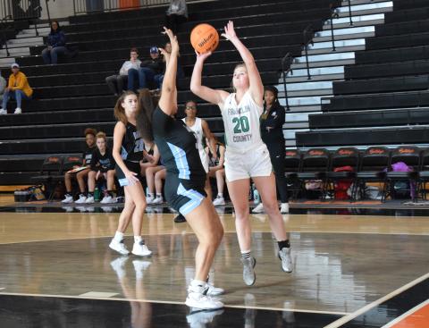 Journey Roberts puts up a shot in tournament action Tuesday against Daniel, S.C. (Photos by Scoggins)