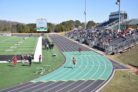 Franklin County High School hosted its first track meet in four years Saturday at the newly-renovated track at Ed Bryant Stadium.